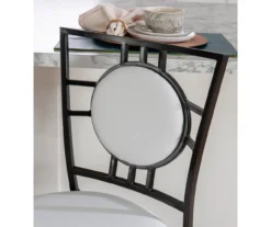 Newton White & Black Upholstered Faux Leather Adjustable Stool -COSCO Store 810543346 A2 8