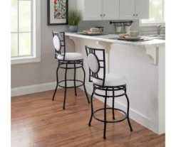 Newton White & Black Upholstered Faux Leather Adjustable Stool -COSCO Store 810543346 A2 9