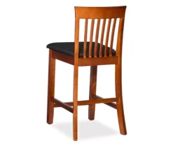 Kane Brown & Dark Cherry Upholstered Vinyl Padded Craftsman Counter Stool -COSCO Store 810543349 5