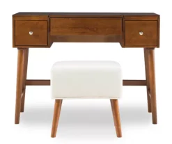 Merci 2-Piece White & Walnut 2-Drawer Lifting Mirror Vanity Set 7 Merci 2-Piece White & Walnut 2-Drawer Lifting Mirror Vanity Set -COSCO Store 810543353 3