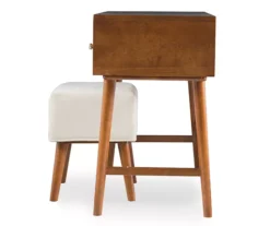 Merci 2-Piece White & Walnut 2-Drawer Lifting Mirror Vanity Set 8 Merci 2-Piece White & Walnut 2-Drawer Lifting Mirror Vanity Set -COSCO Store 810543353 4