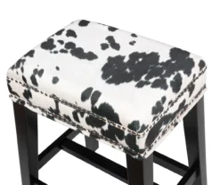 Baldwin White & Black Cow Print Nailhead Counter Stool -COSCO Store 810543357 3