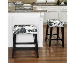 Baldwin White & Black Cow Print Nailhead Counter Stool -COSCO Store 810543357 4