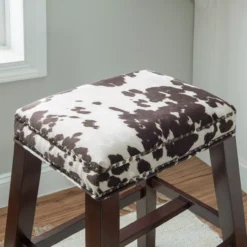 Baldwin Brown Cow Print Nailhead Bar Stool -COSCO Store 810543359 3