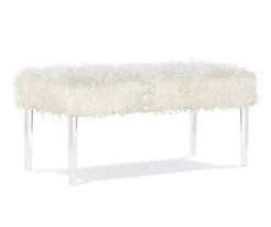 Cara White Faux Fur Acrylic Leg Bench 10 Cara White Faux Fur Acrylic Leg Bench -COSCO Store 810543373 4