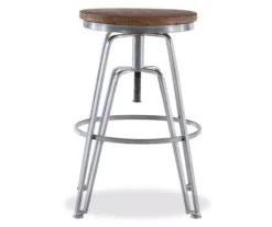 Brown Wood & Chrome Adjustable Swivel Bar Stool 10 Brown Wood & Chrome Adjustable Swivel Bar Stool -COSCO Store 810543377 4