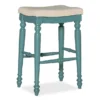 Bristol Antique Blue & White Backless Bar Stool -COSCO Store 810543398 1