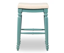 Bristol Antique Blue & White Backless Bar Stool -COSCO Store 810543398 3