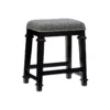 Clark Black & White Upholstered Tweed Backless Counter Stool -COSCO Store 810543399 1
