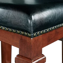 Clark Dark Cherry & Black Upholstered Faux Leather Backless Bar Stool -COSCO Store 810543402 3