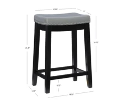 Brooke Gray & Black Faux Leather Backless Padded Counter Stool -COSCO Store 810543418 A7