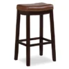 Brooke Cognac & Dark Brown Faux Leather Backless Padded Counter Stool -COSCO Store 810543421 1