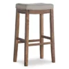 Brooke Gray & Rustic Brown Backless Nailhead Bar Stool -COSCO Store 810543424 1