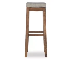 Brooke Gray & Rustic Brown Backless Nailhead Bar Stool -COSCO Store 810543424 4