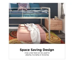 DHP Kaden Gray Junior Twin Loft Bed With Storage Steps -COSCO Store 810543776 2