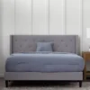 Isabelle Stone Upholstered Twin Wingback Bed -COSCO Store 810547604 810547608 810547627 810547612 1