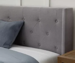 Isabelle Stone Upholstered Twin Wingback Bed -COSCO Store 810547604 810547608 810547627 810547612 4