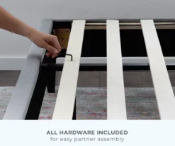 Isabelle Stone Upholstered Twin Wingback Bed -COSCO Store 810547604 810547608 810547627 810547612 6