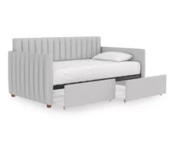 Brittany Gray Linen Upholstered Twin Storage Daybed 13 Brittany Gray Linen Upholstered Twin Storage Daybed -COSCO Store 810548783 6