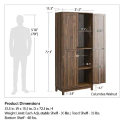 Seven Hills Columbia Walnut 2-Door Storage Cabinet -COSCO Store 810563167 71