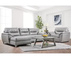 Clifton Ridge Stone Vegan Leather Swivel Chair -COSCO Store 810569859 810569860 810569861