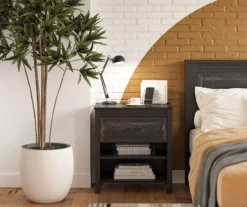 Silverton Black Oak Nightstand With USB Charging -COSCO Store 810569984 6