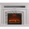 62" Grand White Faux Marble Electric Fireplace -COSCO Store 810570728 1
