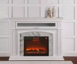 62" Grand White Faux Marble Electric Fireplace -COSCO Store 810570728 3