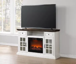 60" White 2-Tone Electric Fireplace Console -COSCO Store 810570730 3