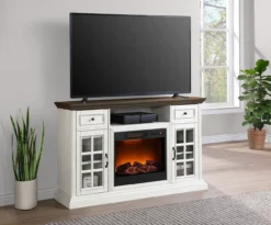 60" White 2-Tone Electric Fireplace Console -COSCO Store 810570730 41