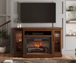 66" Heirloom Cherry Electric Fireplace Console -COSCO Store 810570830 31