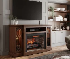 66" Heirloom Cherry Electric Fireplace Console -COSCO Store 810570830 4