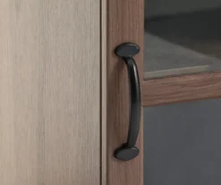 54" Walnut Glass Door Electric Fireplace Console -COSCO Store 810571210 2