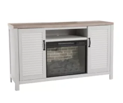 54" 2-Tone Shutter Door Electric Fireplace Console -COSCO Store 810571321 1