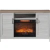 54" 2-Tone Shutter Door Electric Fireplace Console -COSCO Store 810571321 A0