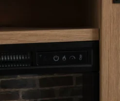 60" Light Brown Oak Barn Door Melamine Electric Fireplace -COSCO Store 810571322 4