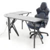 Black L-Shaped LED Gaming Desk With USB Charging -COSCO Store 810582382 1