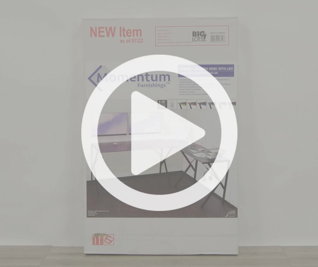 Black L-Shaped LED Gaming Desk With USB Charging 7 Black L-Shaped LED Gaming Desk With USB Charging - Image 5