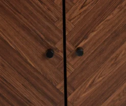 Walnut Chevron 2-Door Storage Cabinet -COSCO Store 810584249 3