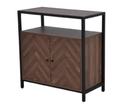 Walnut Chevron 2-Door Storage Cabinet -COSCO Store 810584249 A3