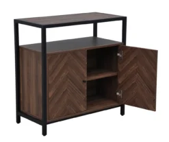 Walnut Chevron 2-Door Storage Cabinet -COSCO Store 810584249 A7 3