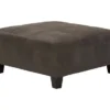 Navi Smoke Faux Leather Oversize Accent Ottoman -COSCO Store 810587441 1
