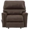 Navi Chestnut Faux Leather Rocker Recliner -COSCO Store 810587485 3