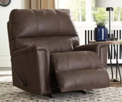 Navi Chestnut Faux Leather Rocker Recliner -COSCO Store 810587485 71