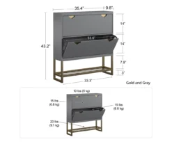 CosmoLiving Brielle Entryway Shoe Storage Cabinet -COSCO Store 810589010 3