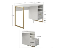 Scarlett White Pedestal Desk -COSCO Store 810589027 1