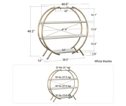 Amelia Faux Marble 4-Shelf Bookcase -COSCO Store 810589033 2
