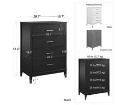 CosmoLiving Westerleigh 4-Drawer Dresser -COSCO Store 810589235 4