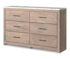 Senniberg Oak & Faux Calcutta 6-Drawer Dresser 15 Senniberg Oak & Faux Calcutta 6-Drawer Dresser -COSCO Store 810589299 2