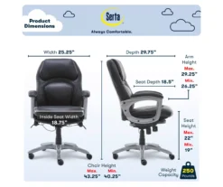 Delvin Black Bonded Leather Office Chair -COSCO Store 810590317 6